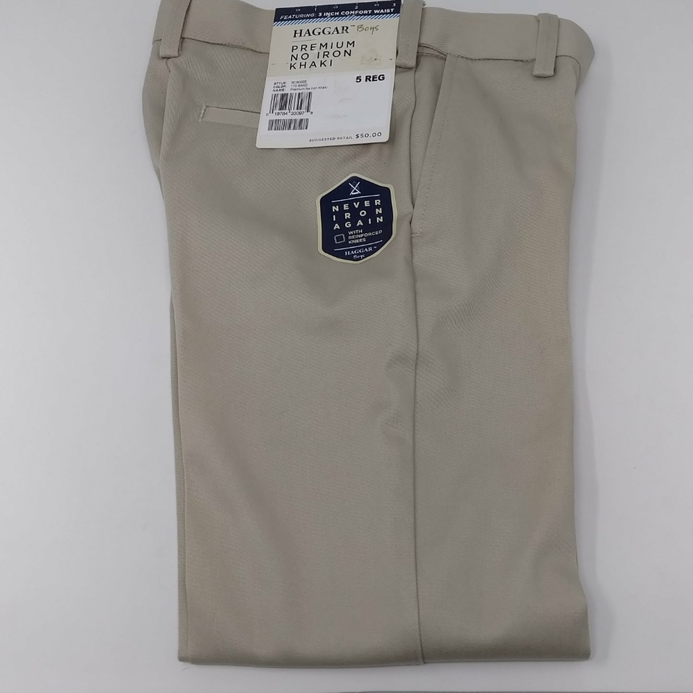 Haggar Boy's Premium No Iron Khaki